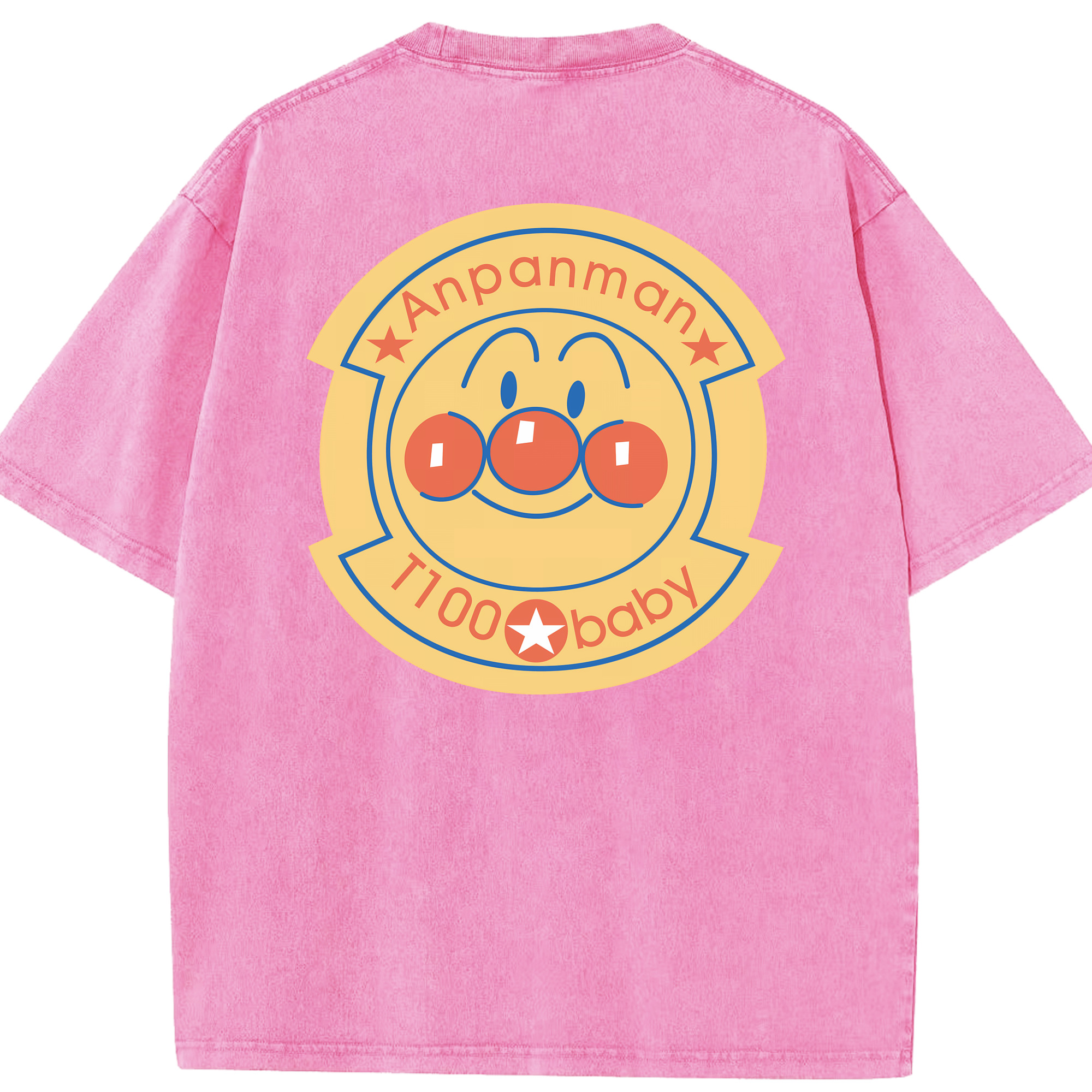 （画像用） アンパンマン Anpanman 綿100% ヴィンテージ風 半袖Tシャツ（背面プリント）